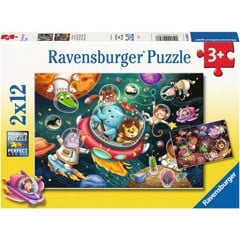 Ravensburger - Puslespil Animals In Space 2x12 brikker