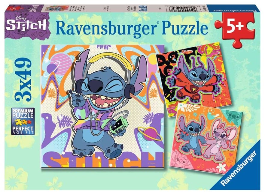 Ravensburger - Puslespil Disney Stitch 3x49 brikker