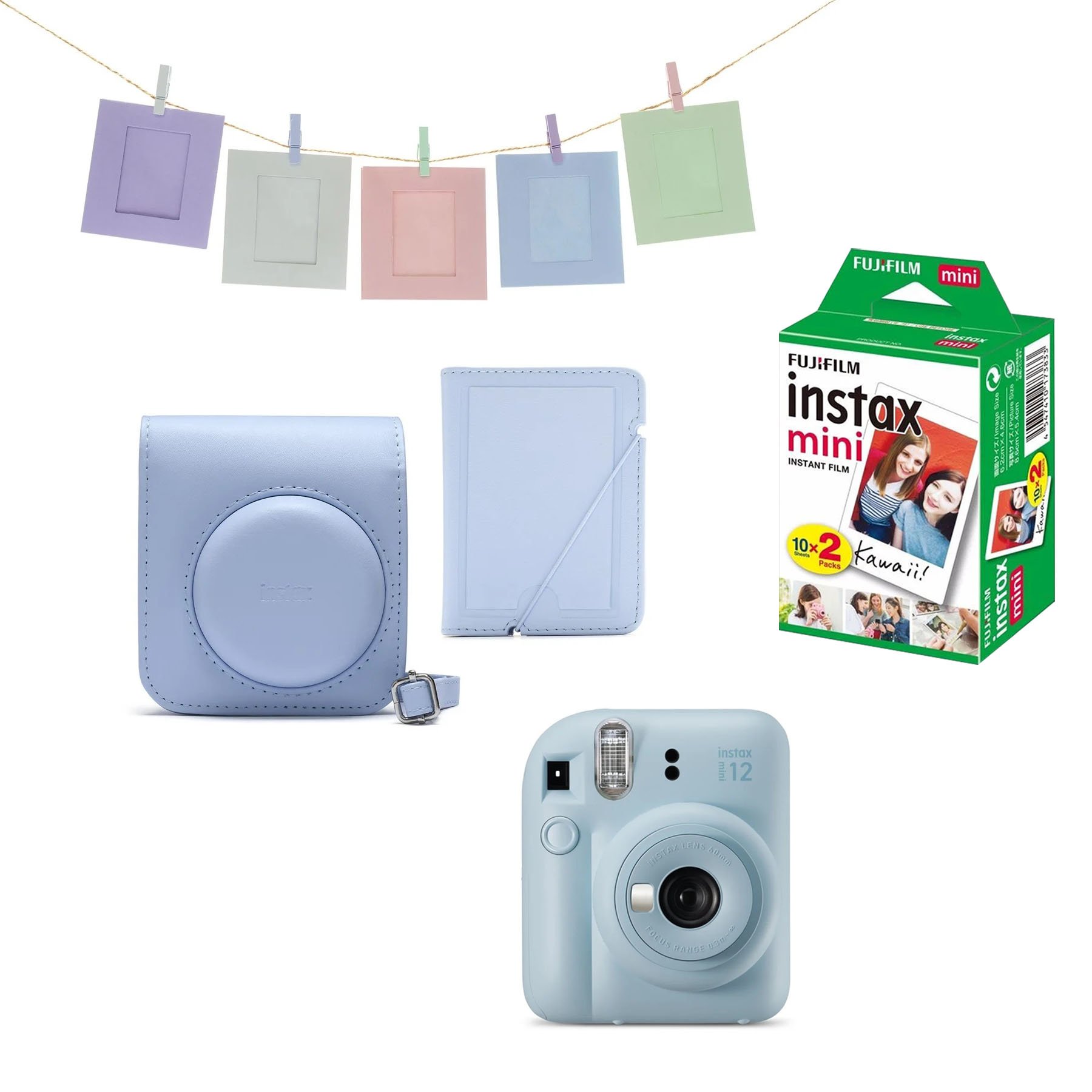 Fuji - Instax Mini 12 Instant Camera BUNDLE Pack - Pastel Blue - Elektronikk