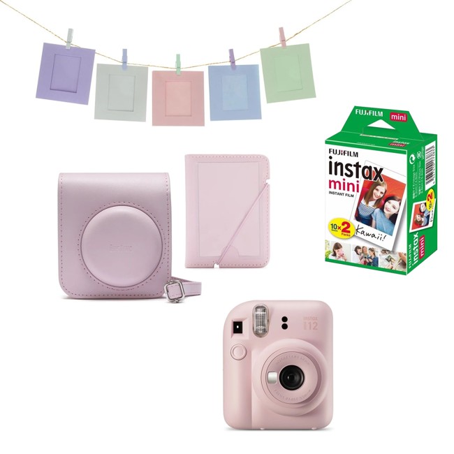 Fuji - Instax Mini 12 Sofortbildkamera PAKET - Blossom Pink