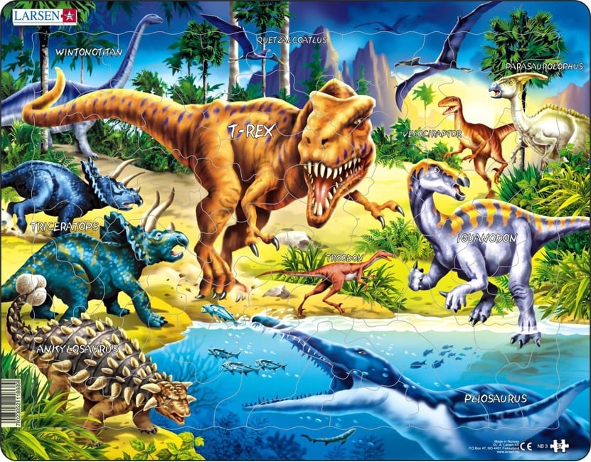 Larsen Puslespil - Maxi Dinosaurer (57 brikker)