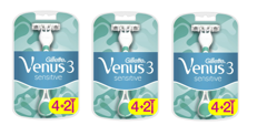 Gillette - 3 x Venus Sensitive Disposable Blades 6 pcs