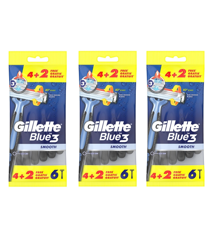 Gillette - 3 x Blue 3 Smooth Razors 6 pcs