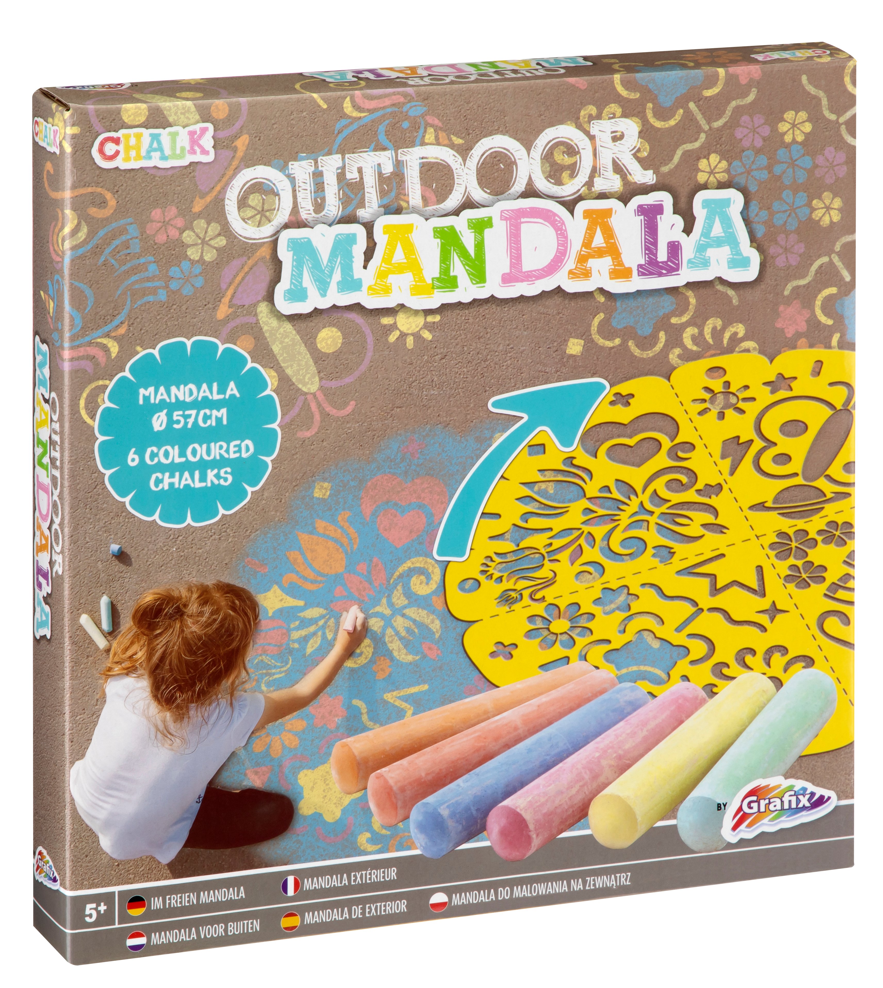 Grafix - Outdoor Mandala - 6 pcs chalk (610002) - Leker