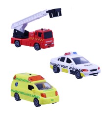 Motor 112 - Pullback Rescue Vehicles w.light & sound (3 pcs) (I-1600006)
