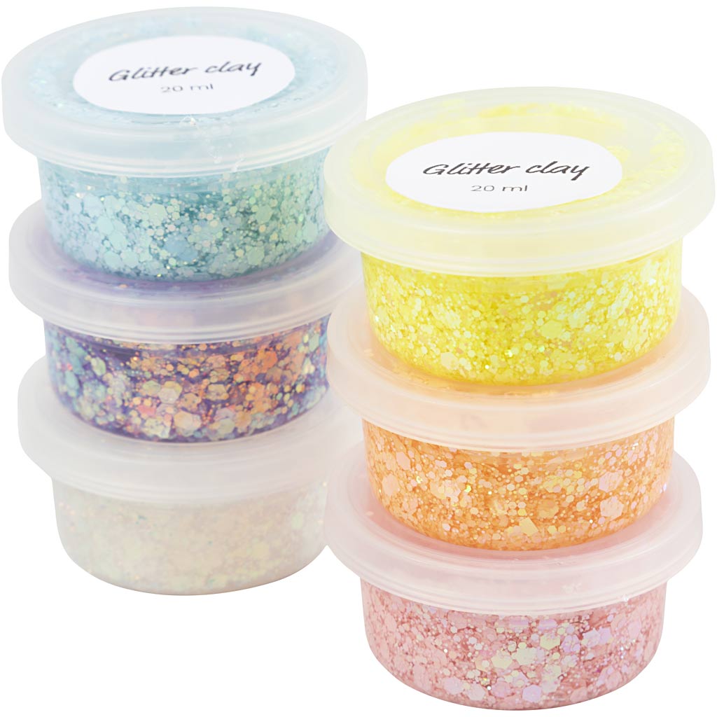 DIY Kit - Glitter Clay 6 pcs. (78745) - Leker