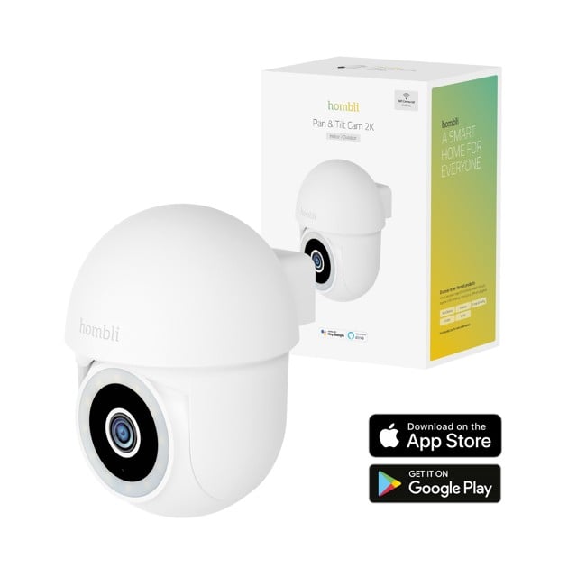 Hombli - Smart Pan & Tilt Cam (indendørs/udendørs), Hvid