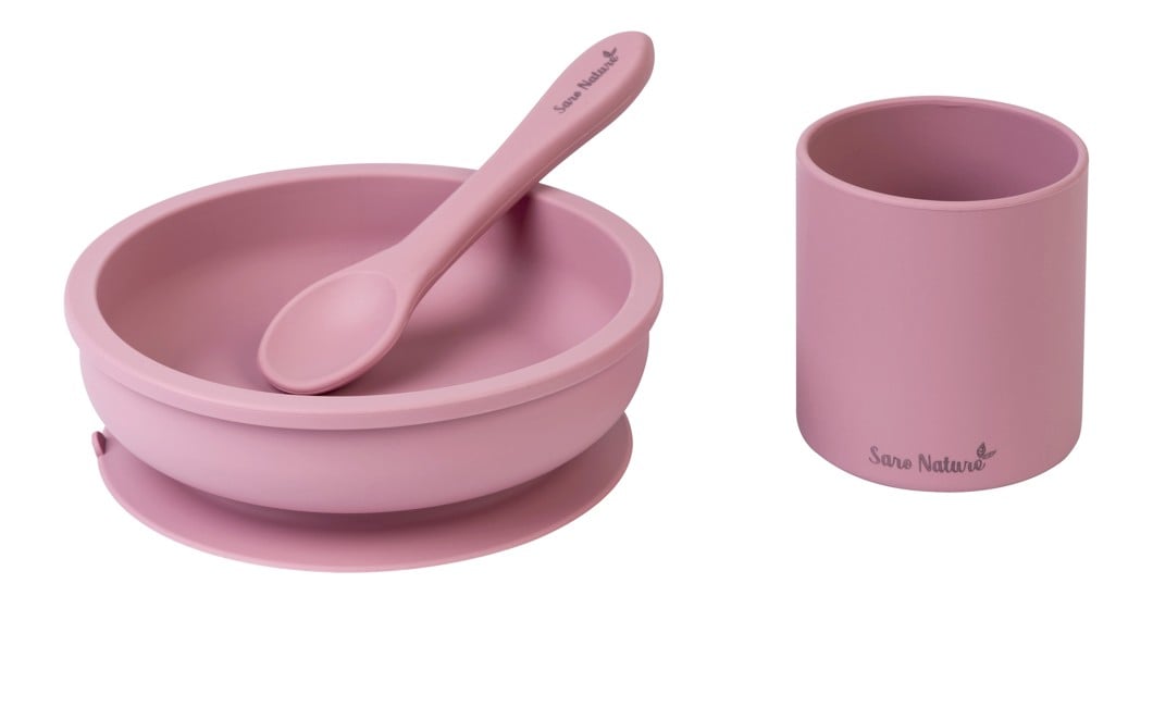 SARO Baby - Silicone Food Set 3 pieces Pink (SAO17412)