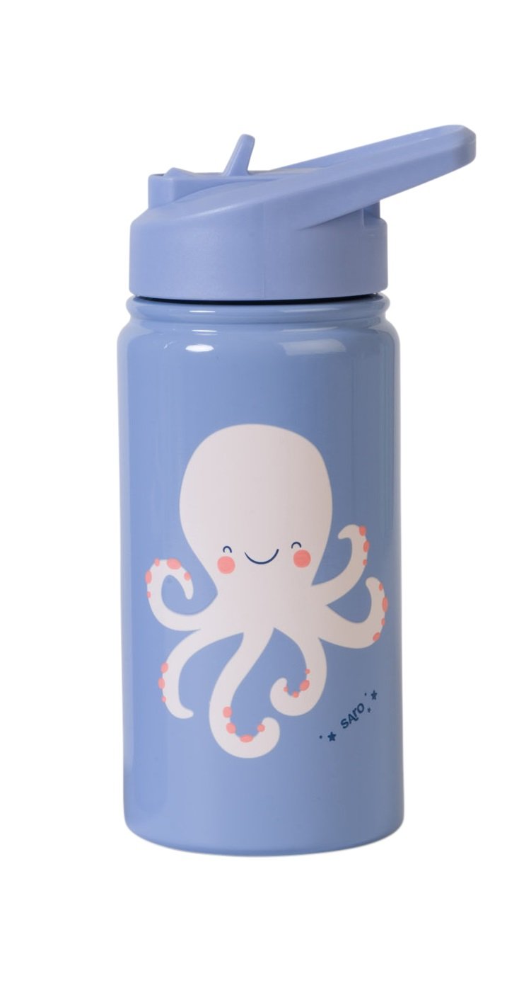 SARO Baby - Thermoflaske med Sugerør Blå 350 ml