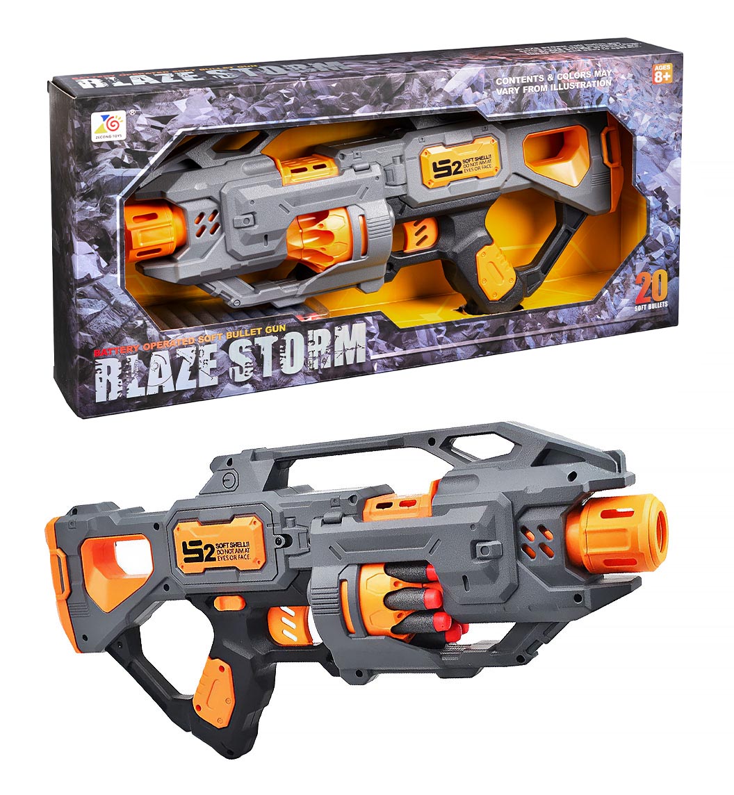Gonher - Blaze Storm Battery Operated Soft Bullet Gun  (42070)