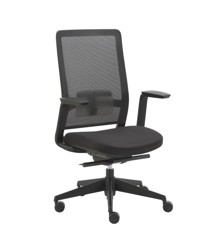 Kontorsstol med nätrygg i svart inkl. armstöd_justerbar stol