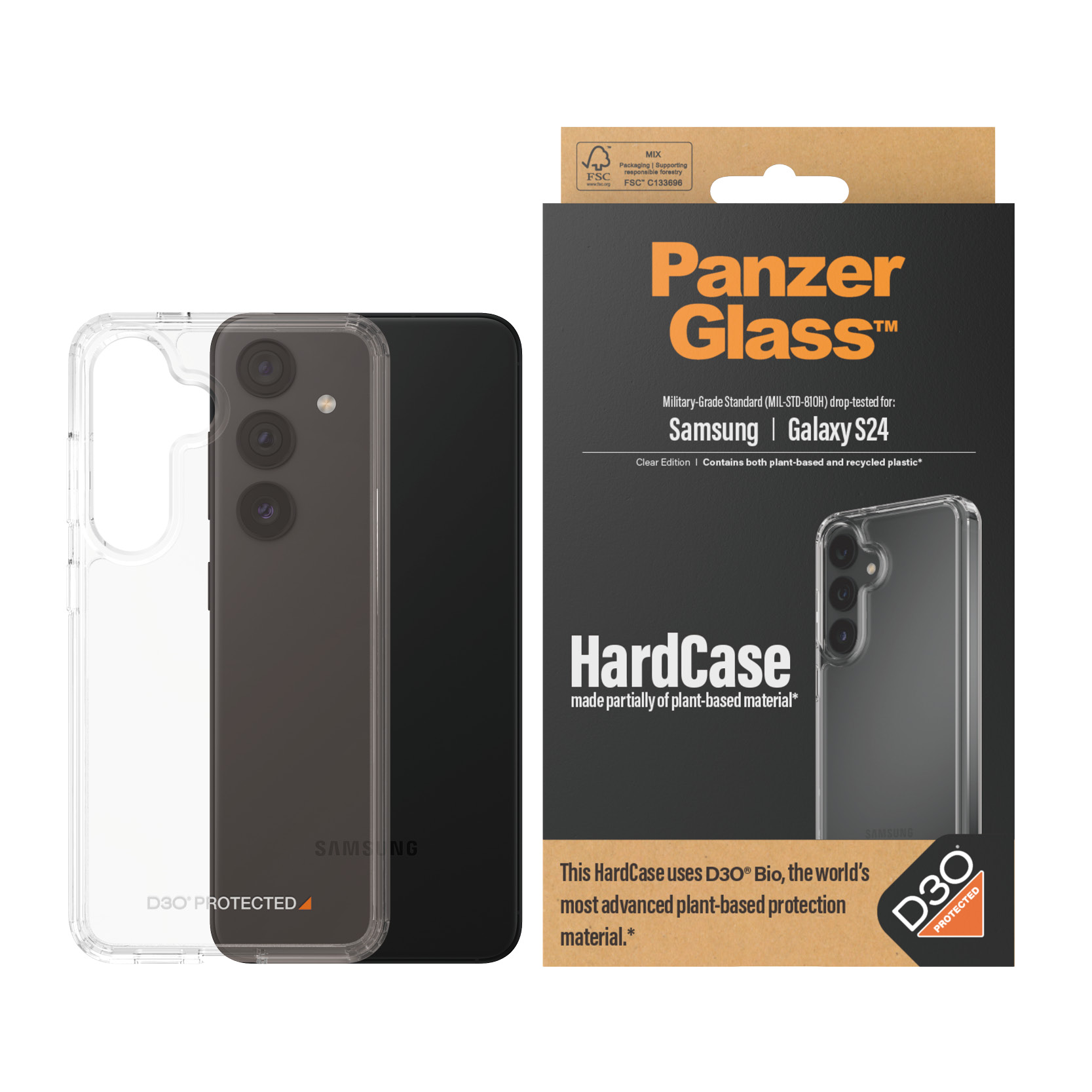 PanzerGlass HardCase w. D3O® Samsung Galaxy S24 | Transparent