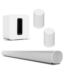 Sonos - 2x Era 100 Sub (Gen 3) & Arc - Bundle - Ultimate Home Audio System - White