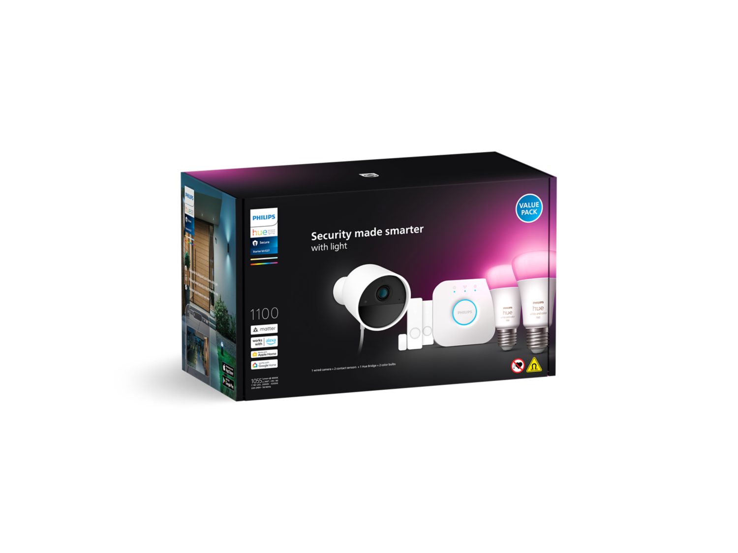 Philips Hue - Secure Kamera WCA E27 Sett EU