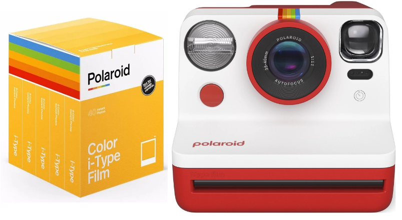 Polaroid - Now Gen 2 Camera Red + Color film I-Type 40-pack - Bundle - Elektronikk