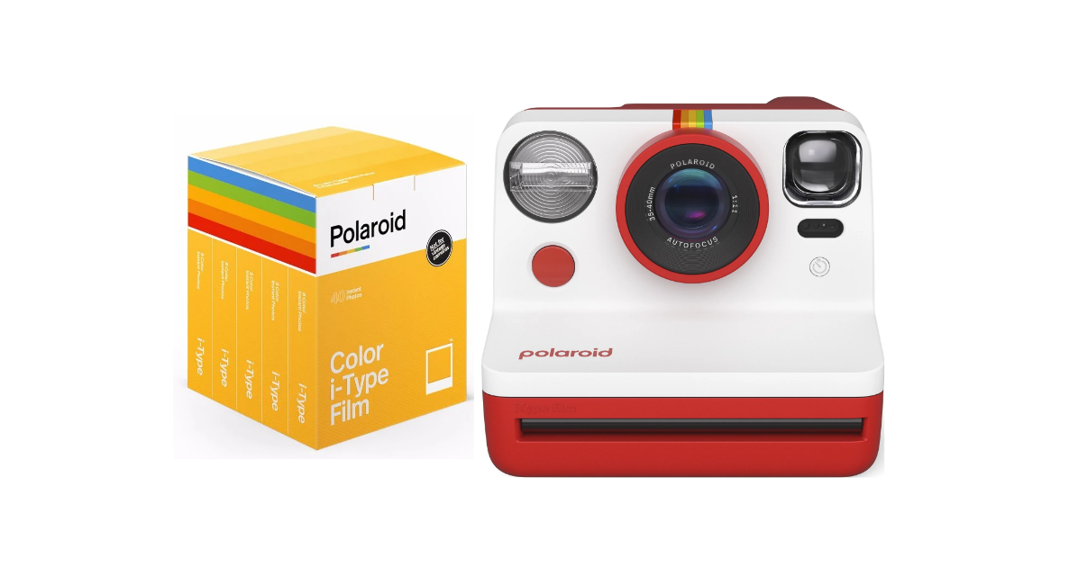 Polaroid - Now Gen 2 Camera Red + Color film I-Type 40-pack - Bundle