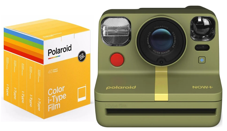 Polaroid - Now + Gen 2 Camera Forest Green + Color film I-Type 40-pack - Bundle - Elektronikk