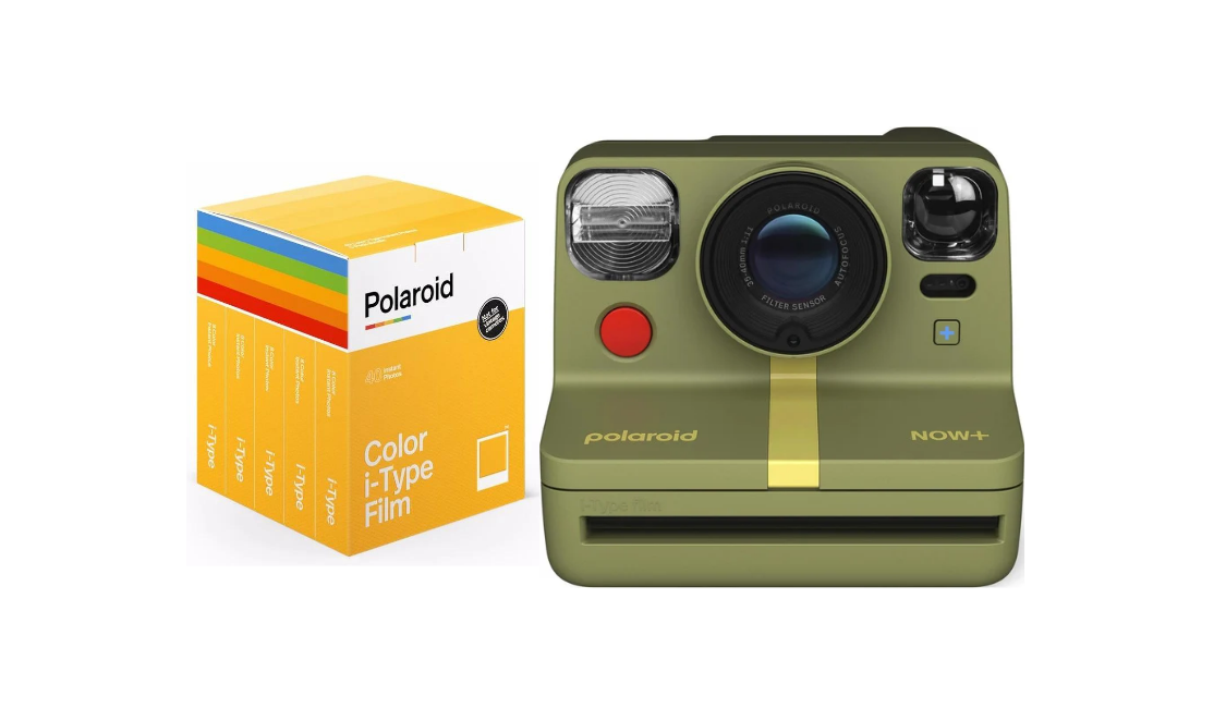 Polaroid - Now + Gen 2 Camera Forest Green + Color film I-Type 40-pack - Bundle
