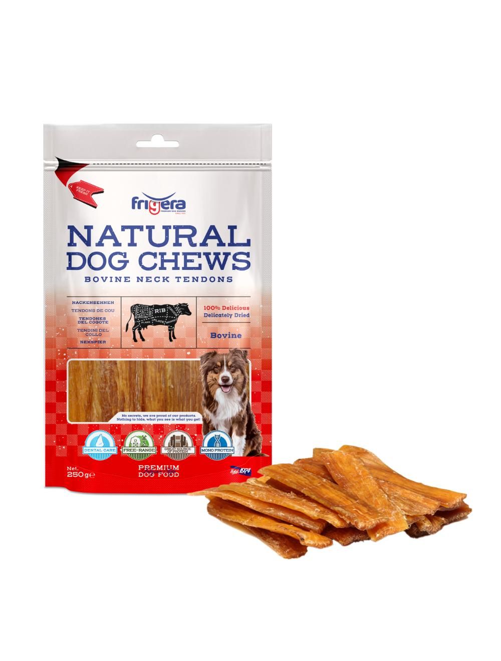 Frigera - Natural Dog Chews Bovine neck tendon 250gr - (402285851813)