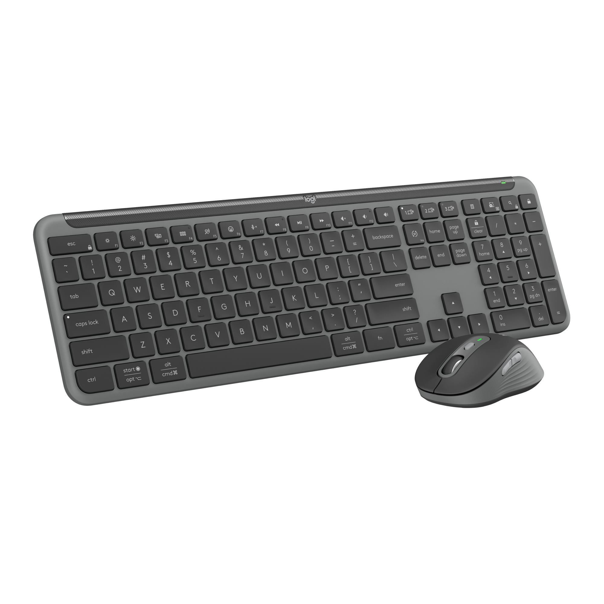 Logitech - Signature Slim Wireless Keyboard and Mouse Combo MK950 Graphite Nordic - Datamaskiner