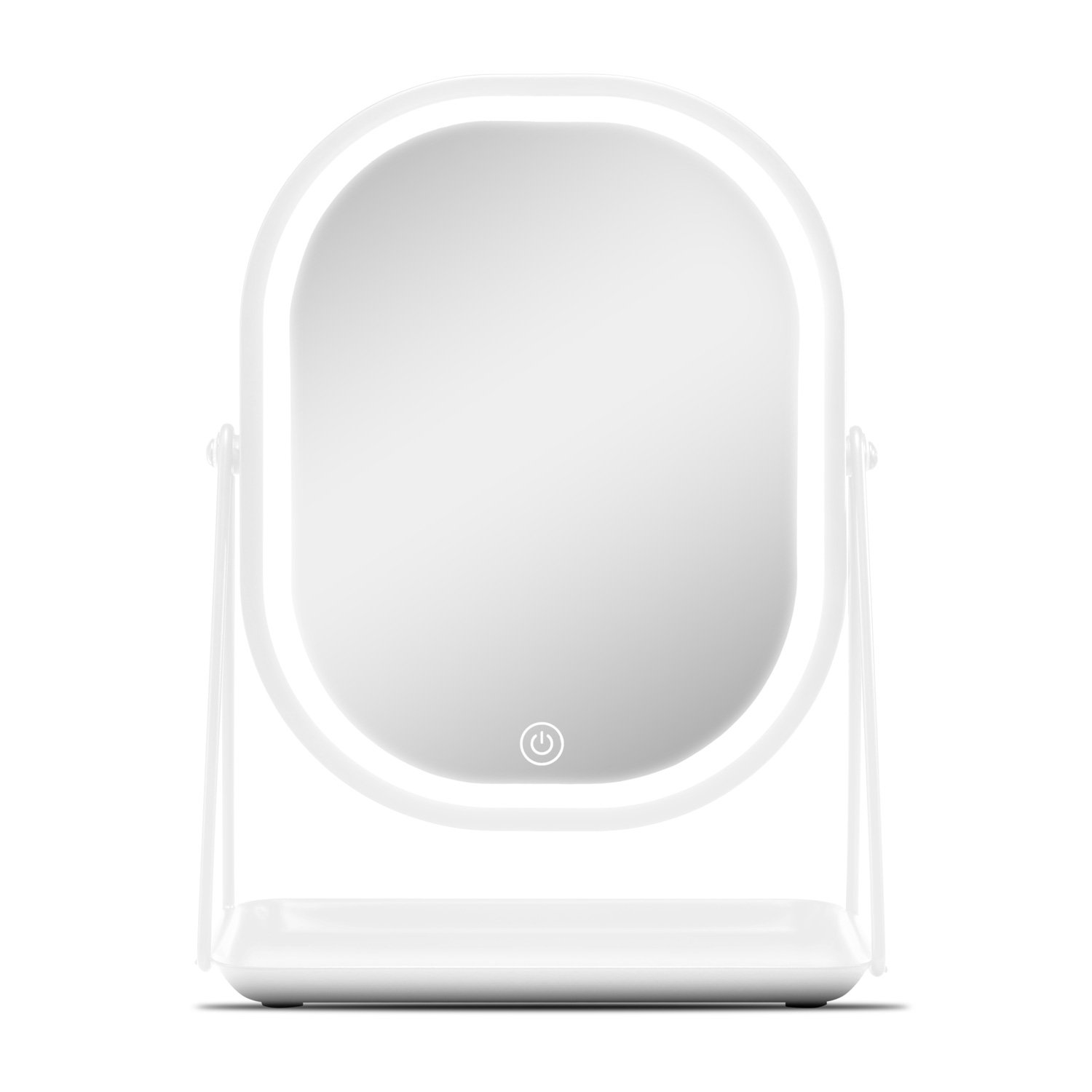 Gillian Jones - Mirror With LED Light and Tray - White - Skjønnhet