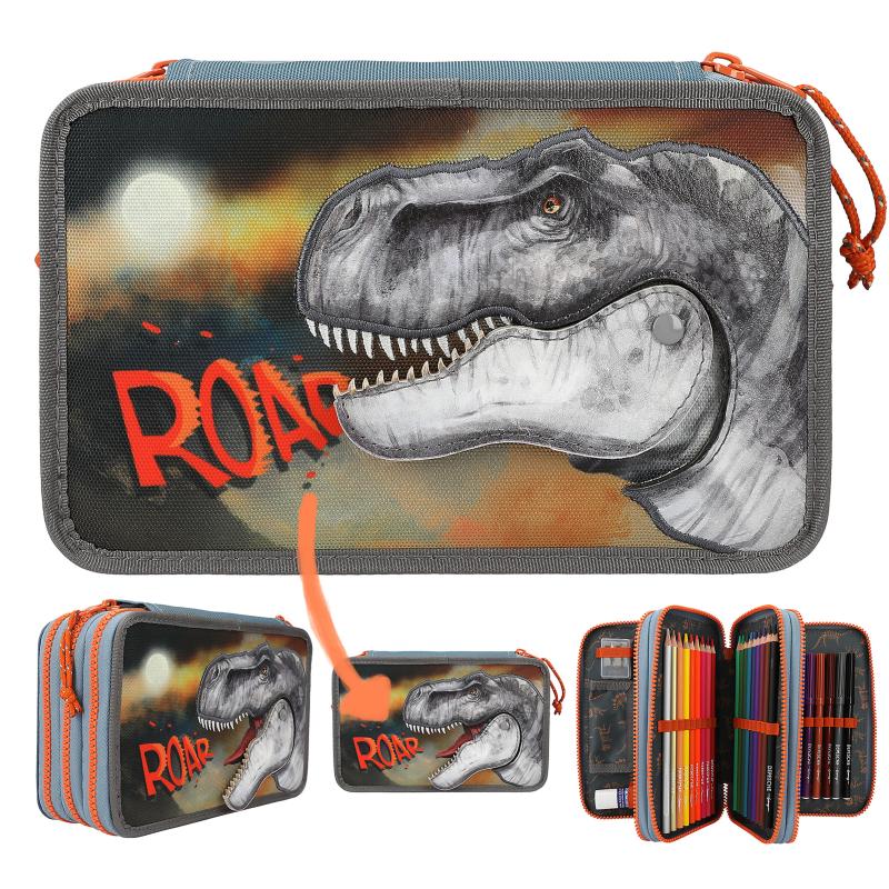 Dino World - Triple Pencil Case ROAR ( 0411756 ) - Leker