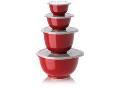 Rosti - NEW Margrethe bowls, Set of 4 + lids - Red