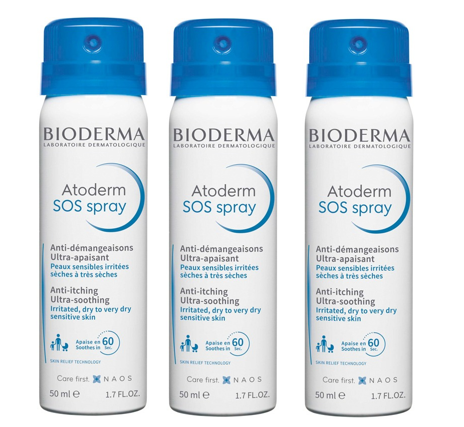 Bioderma - 3 x Atoderm SOS Spray 50 ml - Skjønnhet