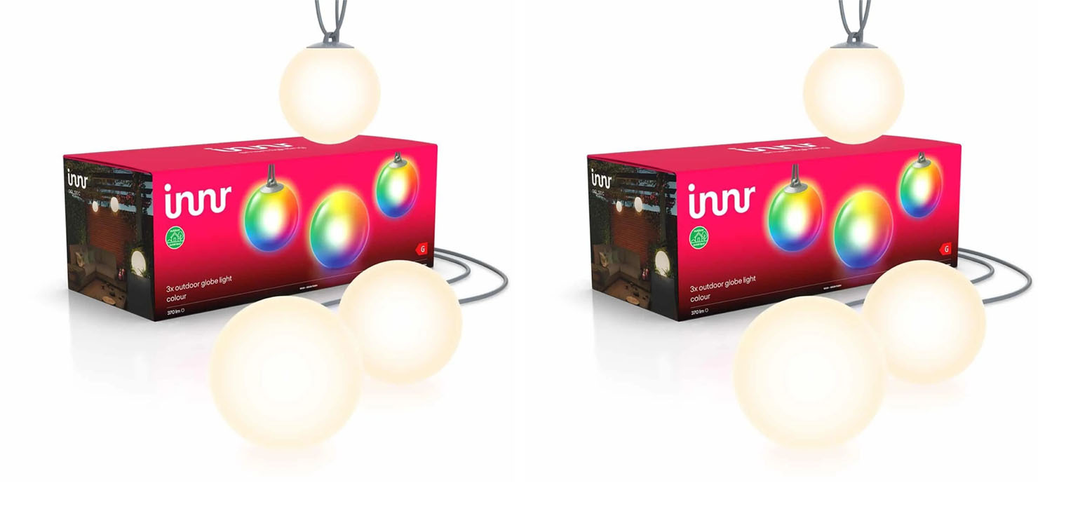 INNR - 2x Smart Outdoor Globe Light-bunten - 3 Globes - Bundle - Elektronikk