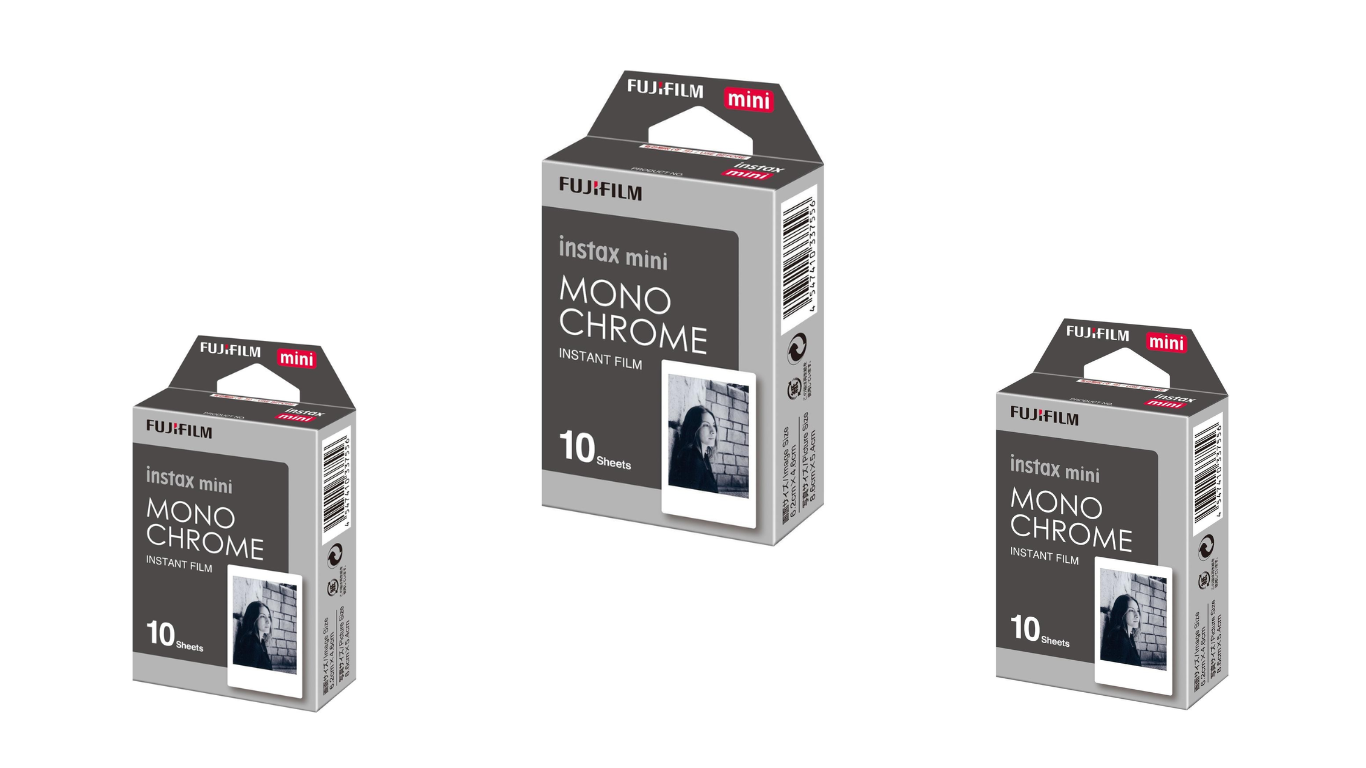 Fuji - Instax Mini Film Monochrome 10-Pack - BUNDLE with 3 x 10-Pack - Elektronikk