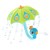 Yookidoo - Fill 'N' Rain Peacock Umbrella - Green - (YO40223) thumbnail-1
