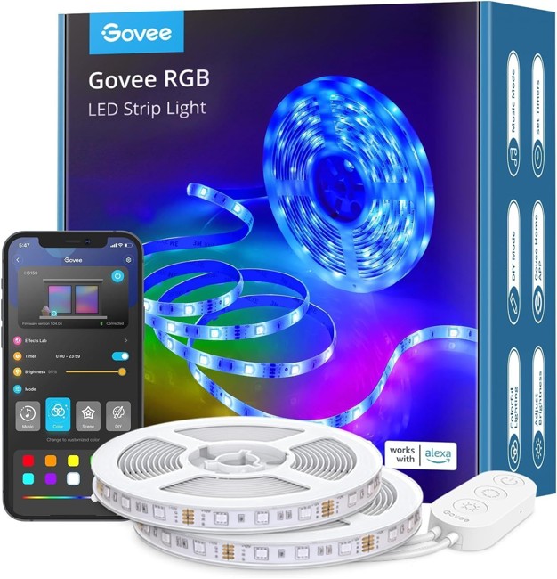 Govee - RGB Smart Wi-Fi + Bluetooth LED Strip Lights( 2x5m)