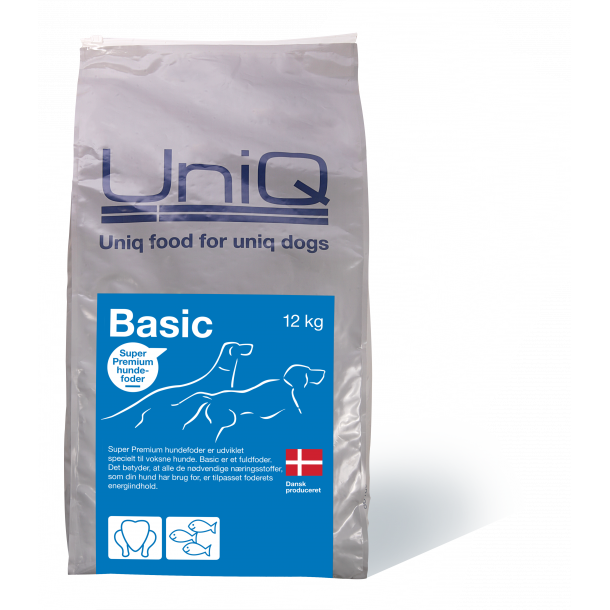 UniQ - Dog food Basic adult 12 kg - (101) - Kjæledyr og utstyr