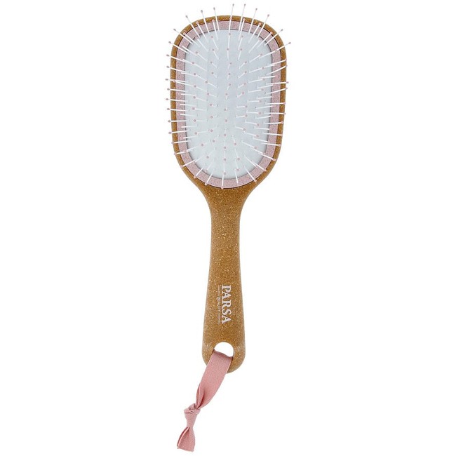 Parsa - Cork Detangling Hairbrush Small Oval Wet & Dry Organic Pink