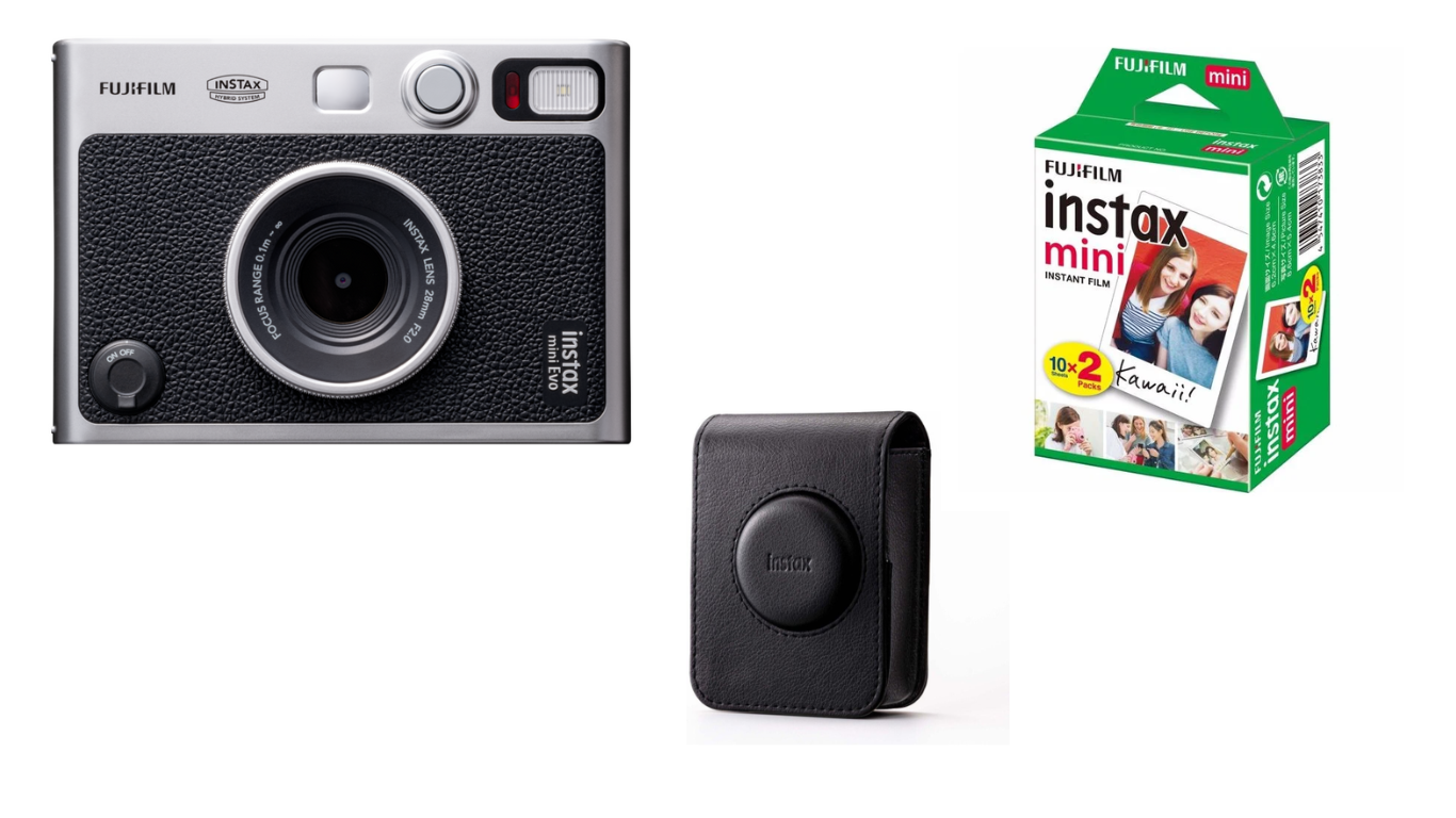 Fuji - Instax Mini Evo Hybrid Camera BUNDLE with film and case - Elektronikk
