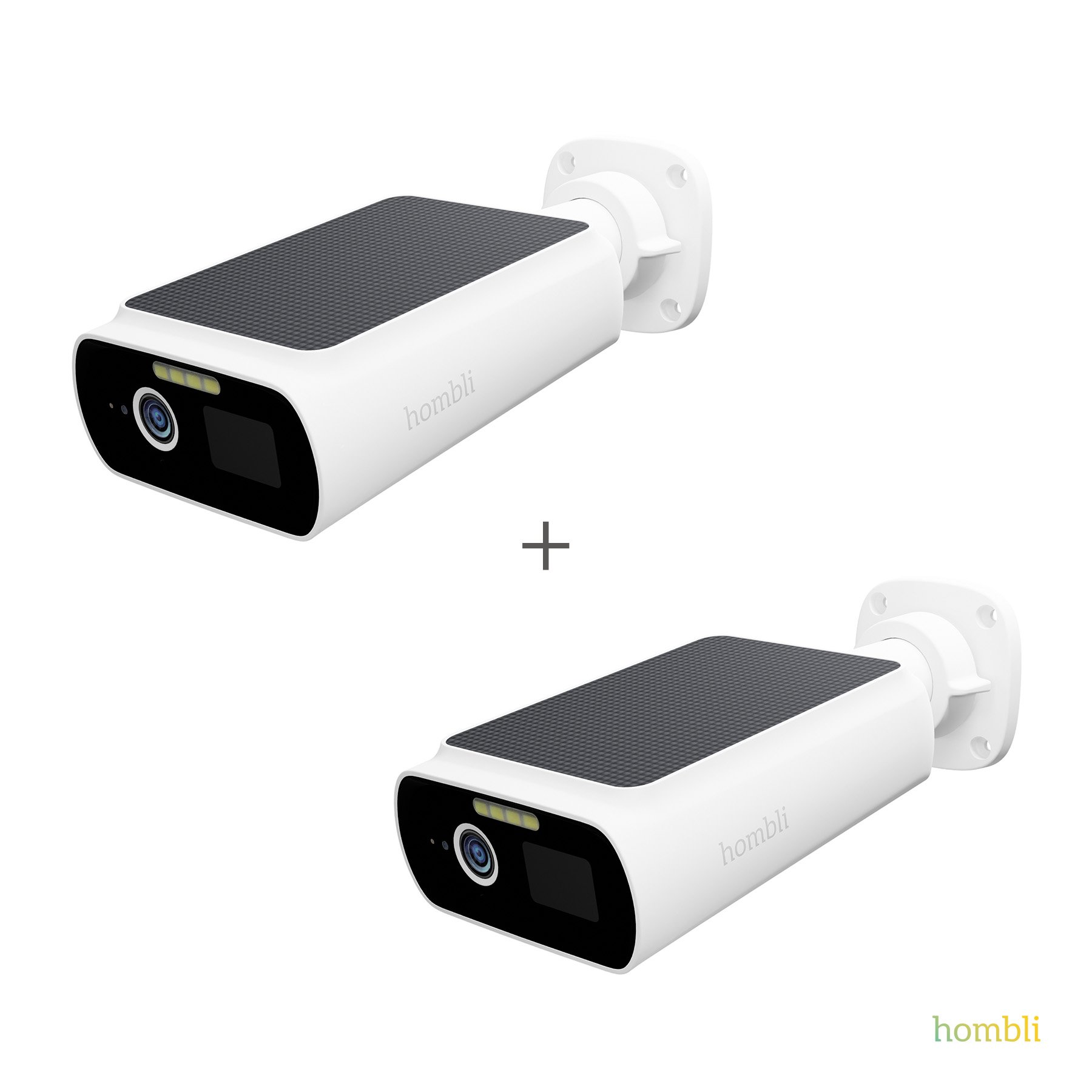 Hombli - Smart Solar Cam 2K, White - Bundle with 2 pcs. - Elektronikk
