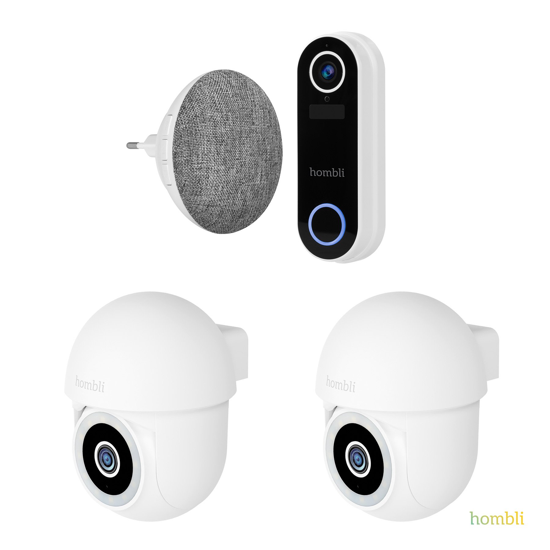 Hombli - Hombli Smart Doorbell Pack + Hombli Smart Pan&Tilt Cam - White BUNDLE - Elektronikk