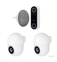 Hombli - Hombli Smart Doorbell Pack + Hombli Smart Pan & Tilt Cam - White BUNDLE