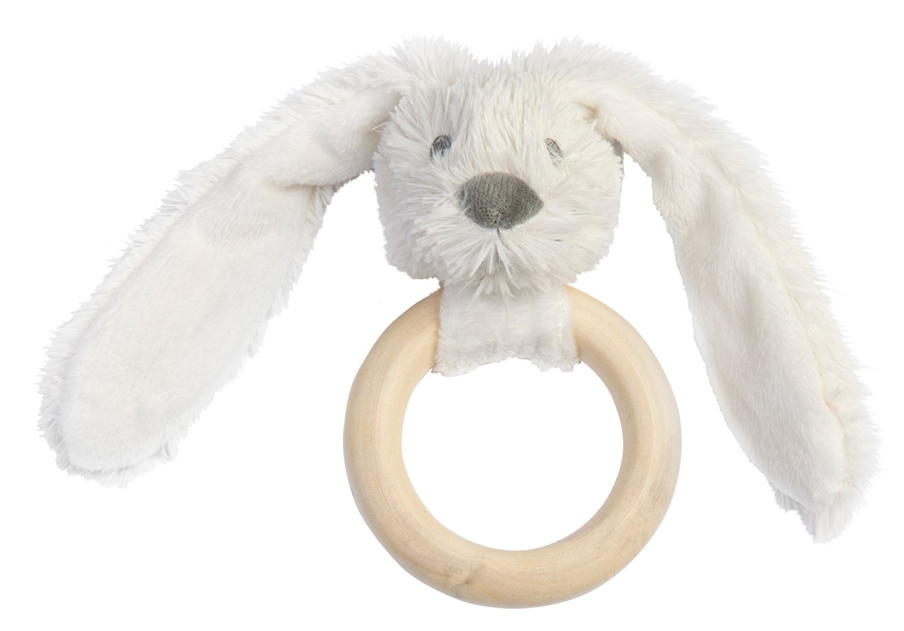 Happy Horse - Rabbit Richie Wooden Teething Ring - 12 cm - Ivory - 133192 - Leker