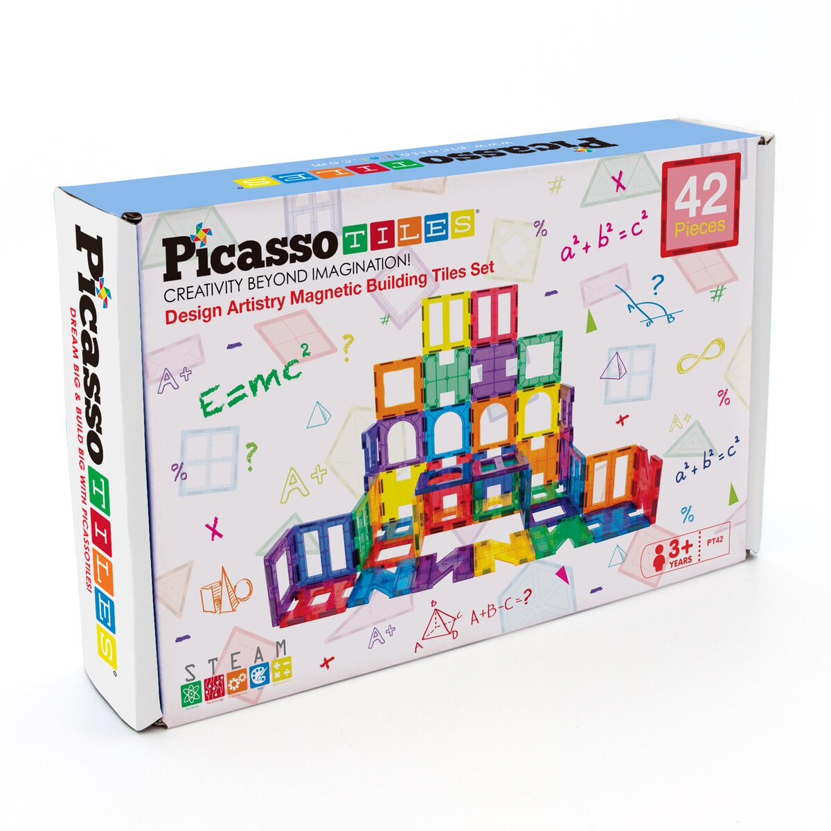 Picasso Tiles - Artistry Magnetic Tiles set (42 pcs) (PT42) - Leker