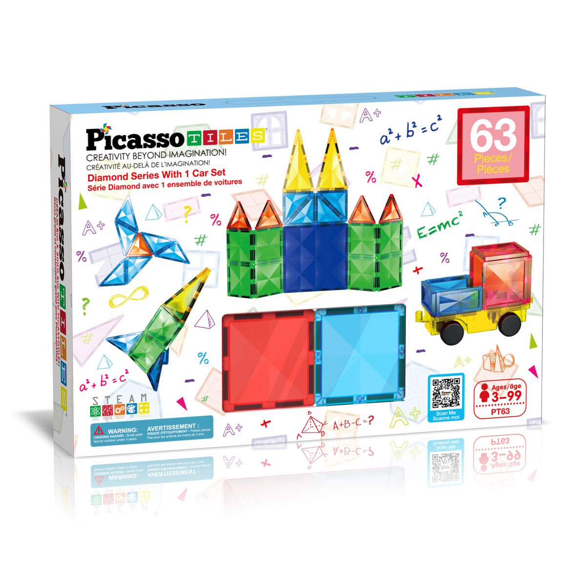 Picasso Tiles - Diamond Series Set (63 pcs) (PT63) - Leker