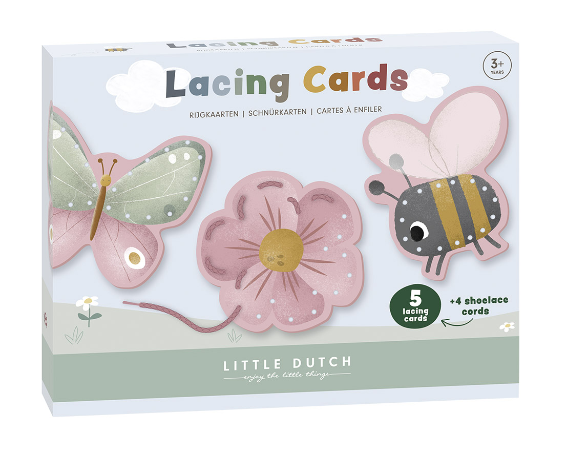 Little Dutch - Lacing Cards Little Pink Flowers - 120273 - Leker