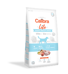 Calibra - Hundefoder Dog Life, Junior, Mellemstørrelse Race, Kylling 12 kg