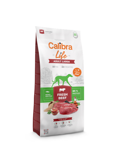 Calibra - Hundefoder Dog Life, Voksen, Stor, Frisk oskekød 12 kg