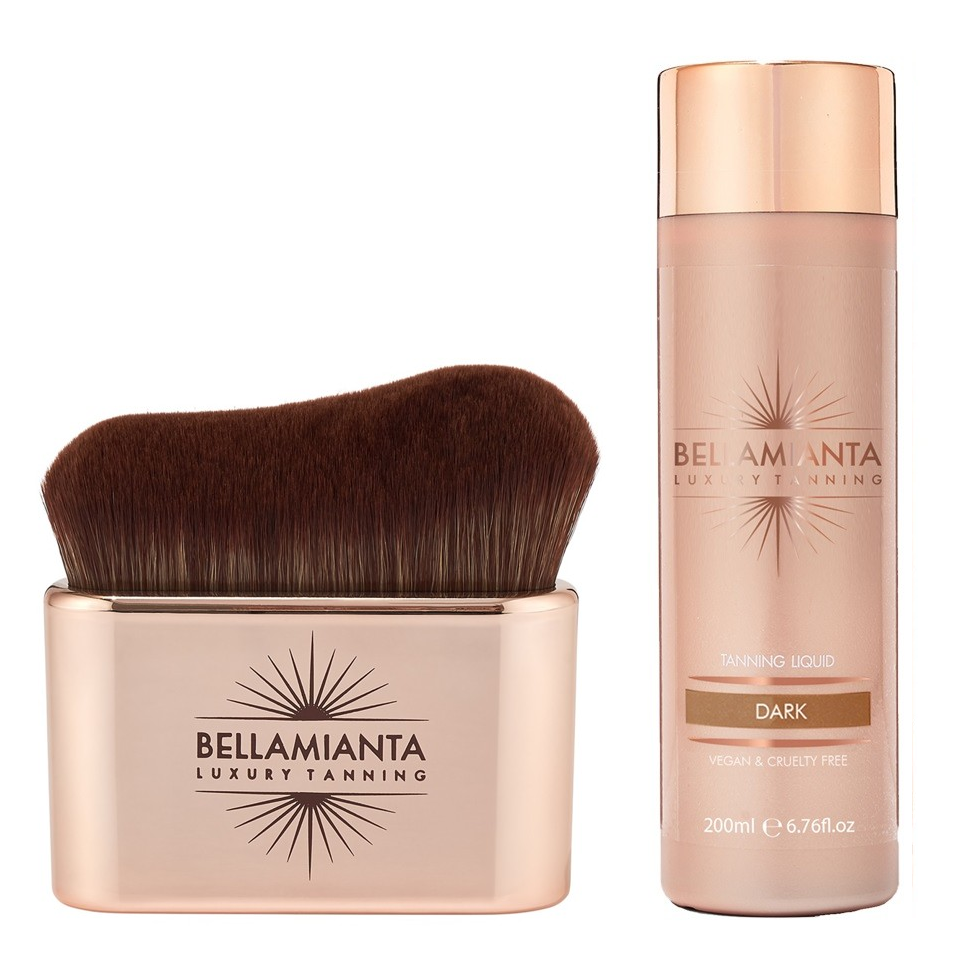 Bellamianta - Tanning Liquid Dark 200 ml + Precision Body Brush - Skjønnhet