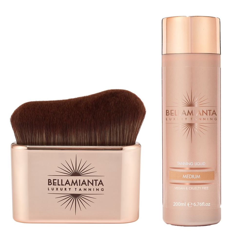 Bellamianta - Tanning Liquid Medium 200 ml + Precision Body Brush - Skjønnhet