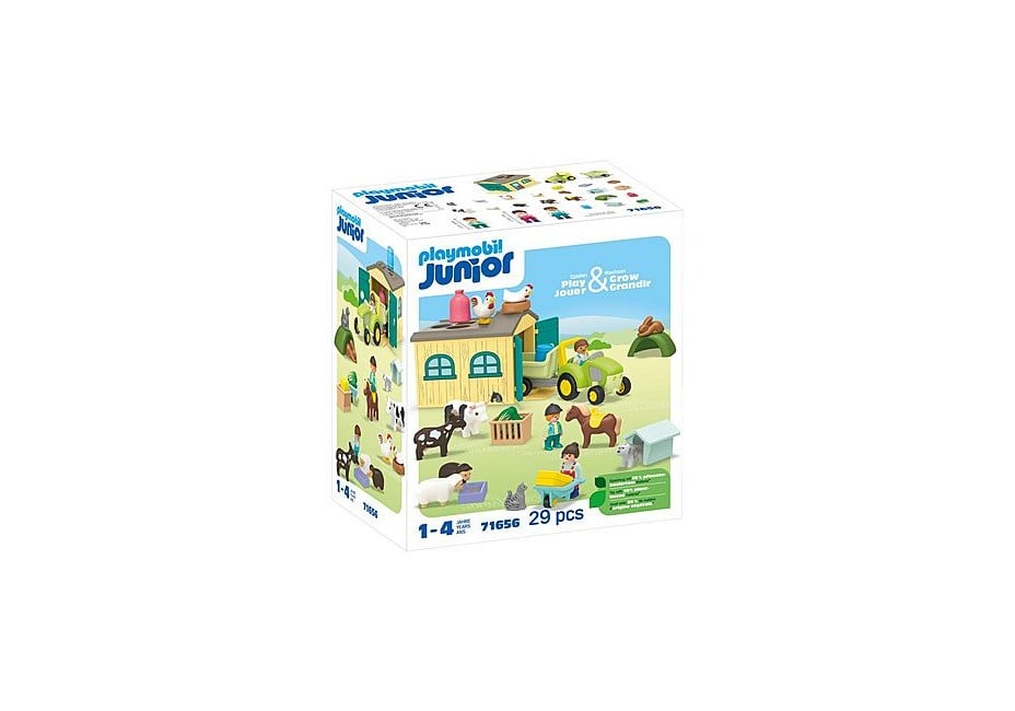 Playmobil - Junior: Farm Adventure with Tractor, Trailer, and Animal Friends (71656)