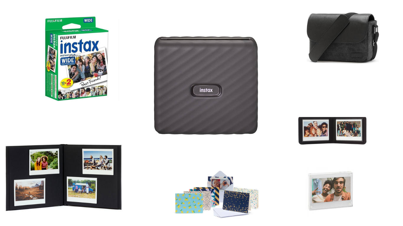 Fuji - Instax Link Wide MOCHA GRAY - BUNDLE with all Accessories