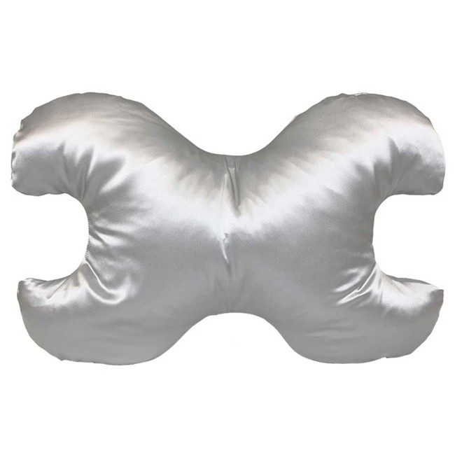 Save My Face - Set large and small pillow with 100% silk cover Sliver