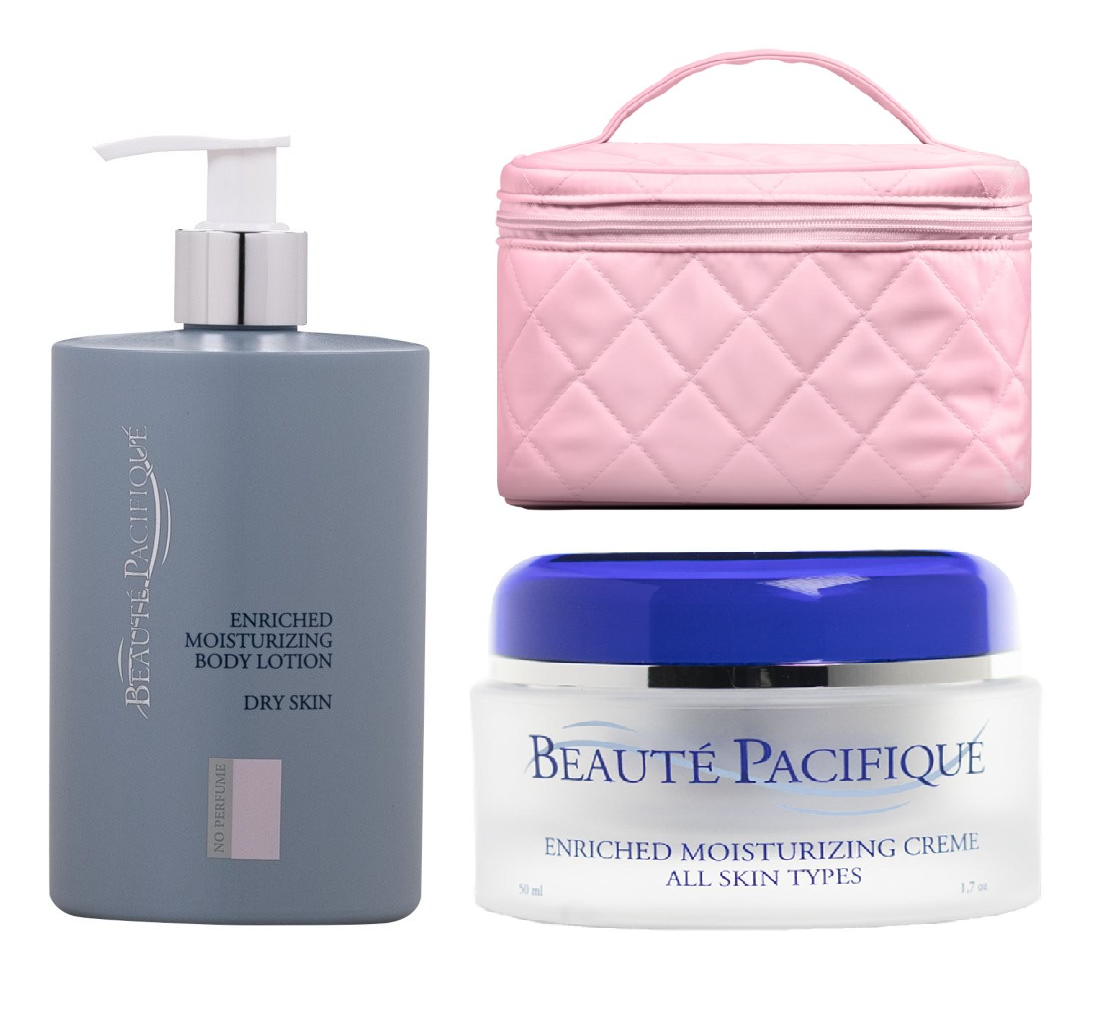 Beauté Pacifique - Enriched Moisturizing Creme 50 ml + Body Lotion for Dry Skin + Gillian Jones - Beauty Box Pink - Skjønnhet